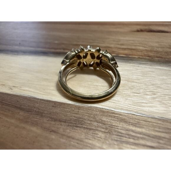 BEAUTIFUL VINTAGE AVON GOLD TONE *AMBER LIGHTS* Sz 7.5 Adjustable Multi Stone - Picture 3 of 8